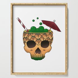 Tiki Skull Pineapple Gothic Summer Serving Tray
