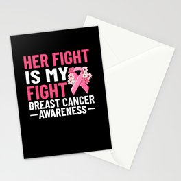 Breast Cancer Ribbon Awareness Pink Quote Stationery Card