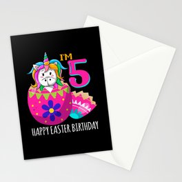 5 Year Old Age Birth Kawaii Unicorn Easter Sunday Stationery Card