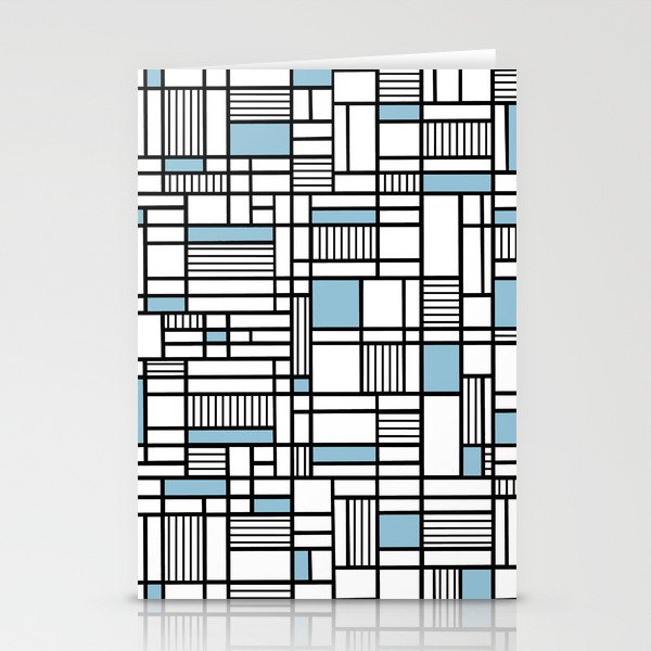 Map Lines Sky Blue Stationery Cards