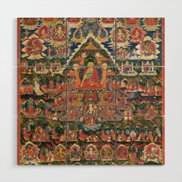 Shakyamuni Buddha, The Enlightened One Thangka Wood Wall Art