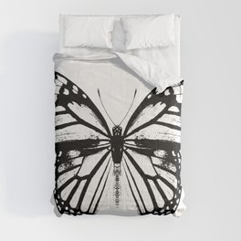 Monarch Butterfly | Vintage Butterfly | Black and White | Comforter
