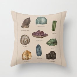 Gems and Minerals Throw Pillow