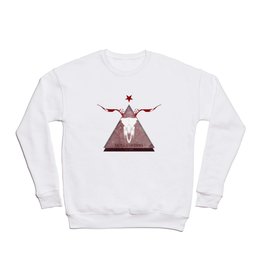 Skull and Horns double Red Pyramid Crewneck Sweatshirt