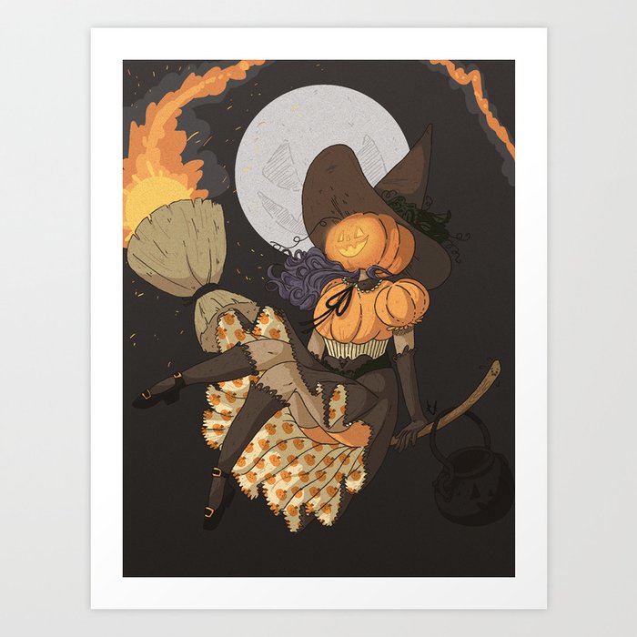 Pumpkin Witch Art Print
