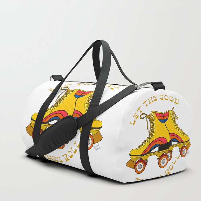 Retro Rainbow Roller Skates Let The Good Times Roll Yellow Duffle