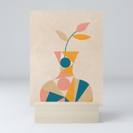 Colorful Geometric Potted Plant Mini Art Print