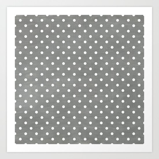 dark gray swiss dots Art Print
