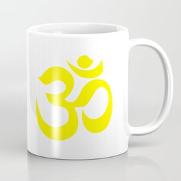 Yellow AUM / OM Reiki symbol on white background Coffee Mug