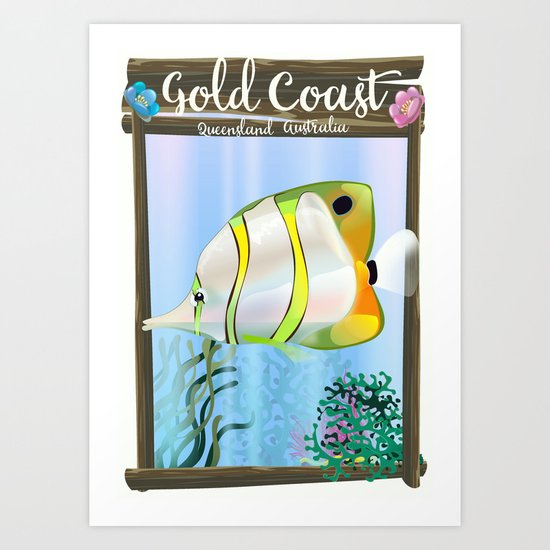 Gold Coast Australia travel poster Art Print by nicholasgreen Society6