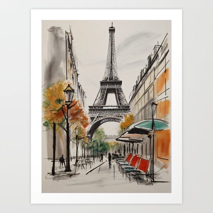 promenade autour de Paris -07- Art Print