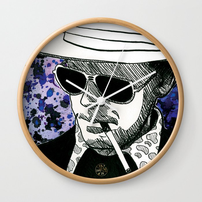 Hunter S Thompson Bat Country Wall Clock By Abominableink Society6