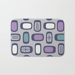Midcentury MCM Rounded Rectangles Gray Purple Bath Mat | Gray, Geometric, Purple, 20Thcentury, Midcentury, Mid Century Modern, Pattern, Retro, Mcm, Midcenturymodern 