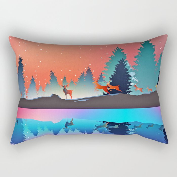 Winter Wildlife Rectangular Pillow