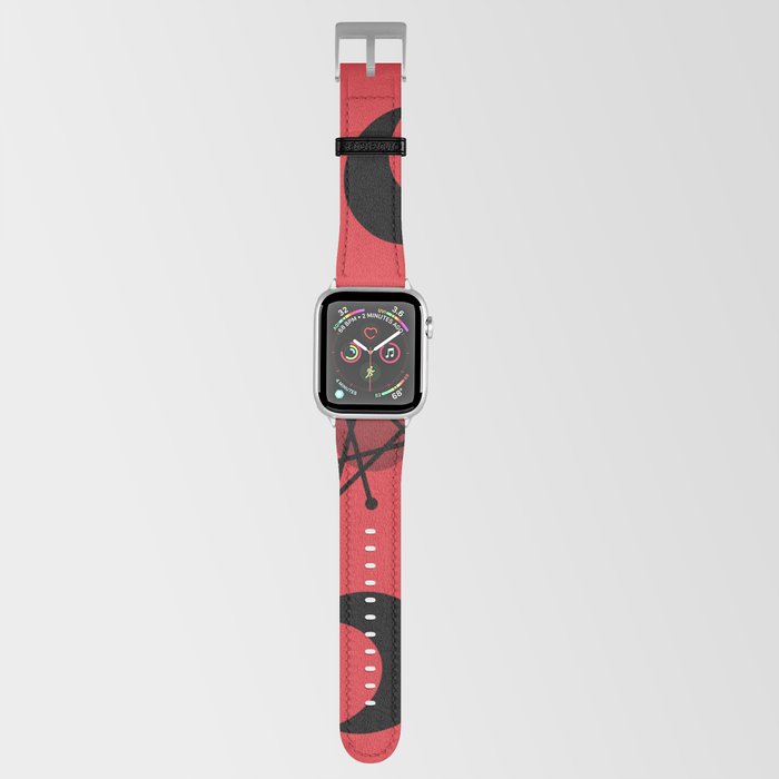 Moons & Stars Atomic Era Abstract Red Apple Watch Band