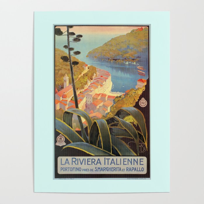 Portofino Italian Riviera Travel Poster