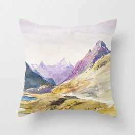 Famous Switzerland Mountain Landscape  Throw Pillow