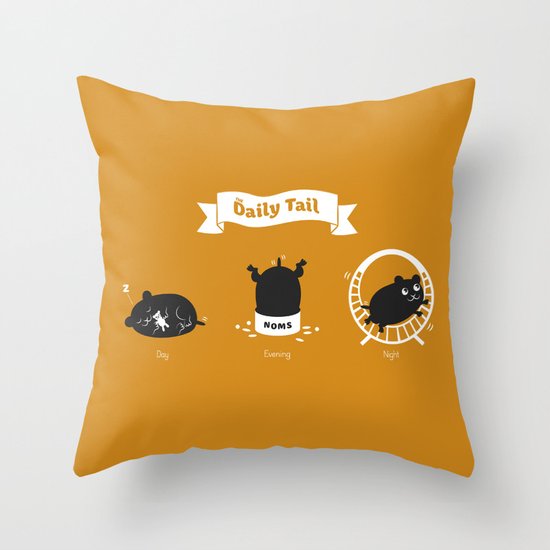 The Daily Tail Hamster Throw Pillow