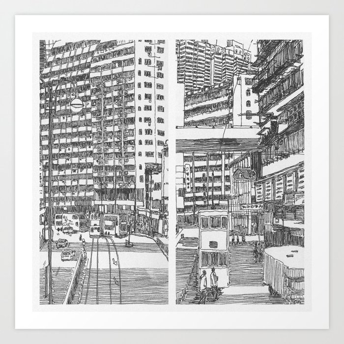 Hong Kong Street Art Print