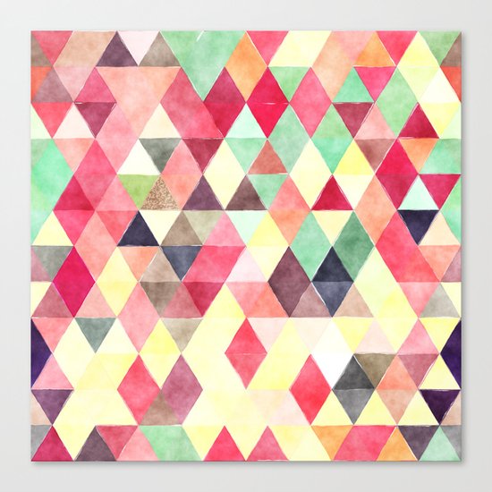 Retro Triangles Pattern 02 Canvas Print