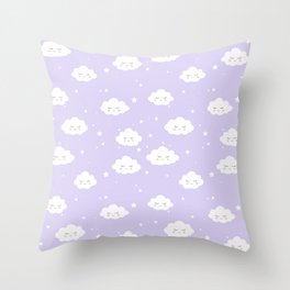 Kawaii cloud pattern Throw Pillow
