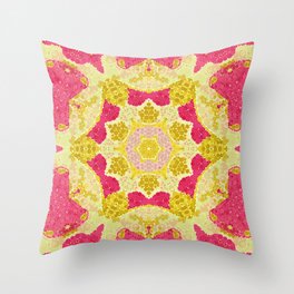 Abstract, pink and yellow Throw Pillow