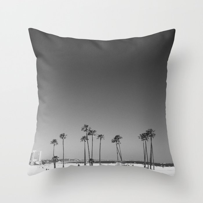 Palm Tree Beach Throw Pillow