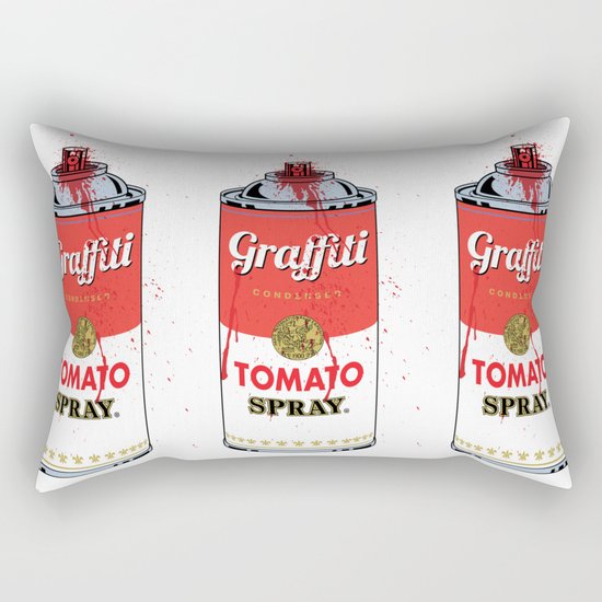 Graffiti Tomato Spray Can Rectangular Pillow