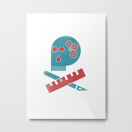 Graphic Designer Skull Metal Print