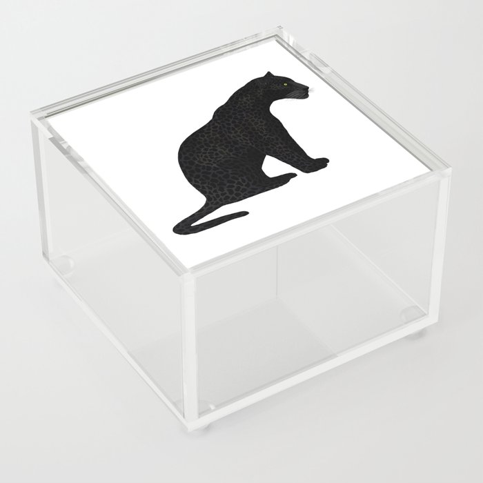 digital painting of a black leopard Acrylic Box
