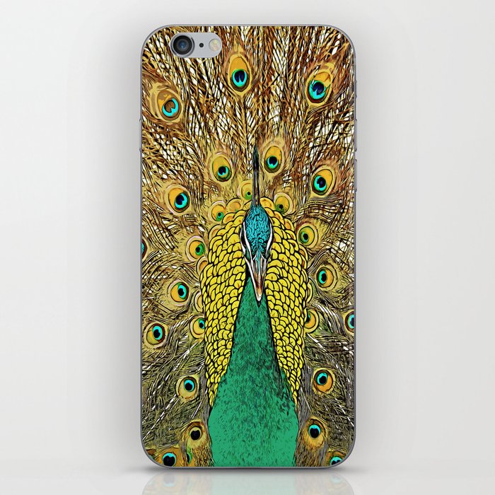 Lovely peacock color art iPhone Skin