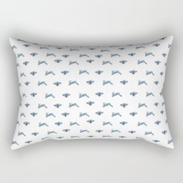 Blue Country French Bunny  Bee  Rectangular Pillow