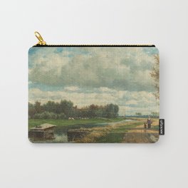 Landscape in the Environs of The Hague - Willem Roelofs (I) (1870-1875) Carry-All Pouch | Netherlands, Dutch, Roelofs, Hagueschool, Paddock, Meadow, Mother, Child, Ducks, Sheep 