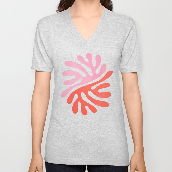 Star Leaves: Matisse Color Series | Mid-Century Edition V Neck T Shirt