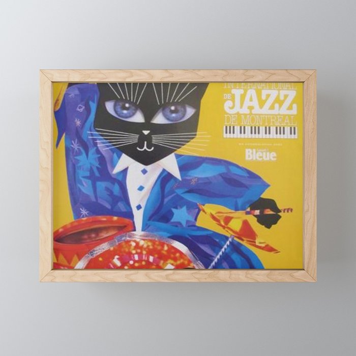 1994 Montreal Jazz Festival Cool Cat Poster No. 3 Gig Advertisement Framed Mini Art Print