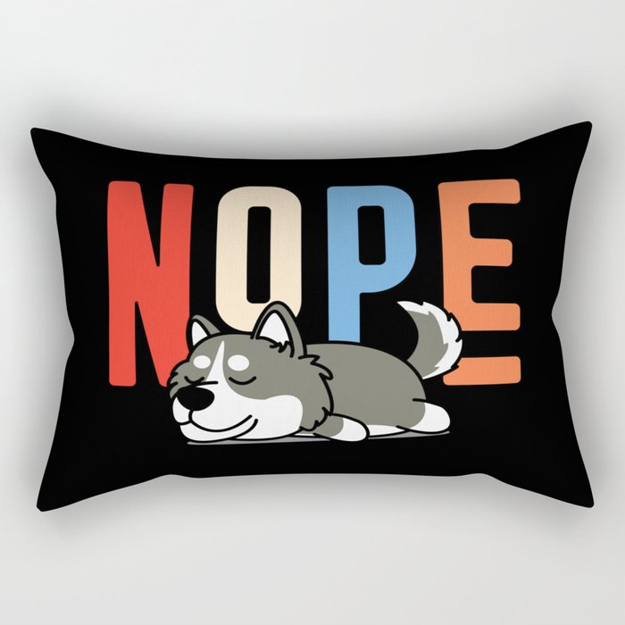 Siberian Husky Dog Vintage Nope Rectangular Pillow