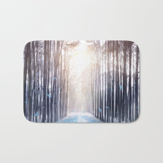 Feather Dance In Winter Bath Mat