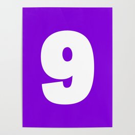 9 (White & Violet Number) Poster