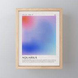 Aquarius Astrology Zodiac Aura Gradient Art Print Framed Mini Art Print
