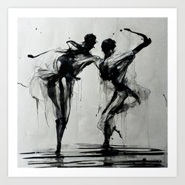 Ink Dancers 04 Art Print by Stephen Beveridge