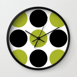 Mid Century Modern Scandinavian Decor Black and Chartreuse Wall Clock