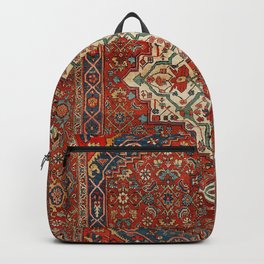 North-West Persia Bijar Old Century Authentic Colorful Royal Red Blue Green Vintage Patterns Backpack
