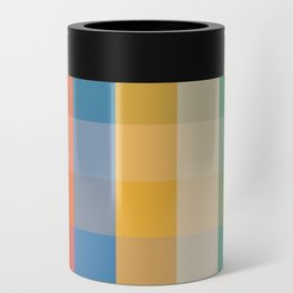 Rainbow Plaid Colorful Check Pattern Can Cooler