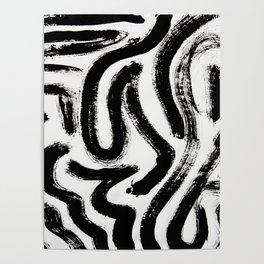 Black and White Abstract Pattern 1: A minimal black and white pattern by Alyssa Hamilton Art Poster