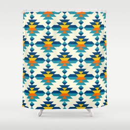 Rounded colorful aztec diamonds pattern Shower Curtain