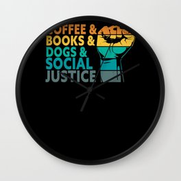 Books Dogs Lover Human Rights Equality Wall Clock