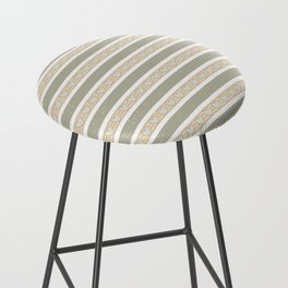 Rose And Grey Rugby Stripes With Hearts, Glitter Effect Bar Stool