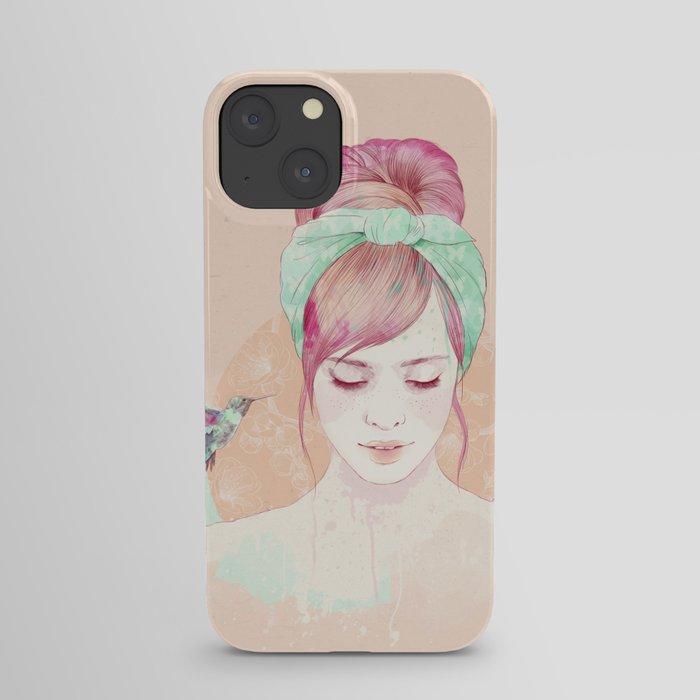 Pink hair lady iPhone Case