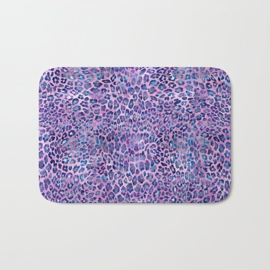Purple Leopard Print Bath Mat