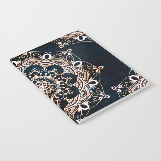 Glowing Spirit Mandala Blue White Notebook